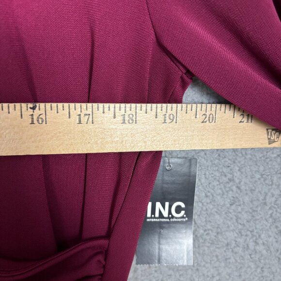 I.n.c. International Concepts Womens Side Ruched Top Rhodolite Garnet Medium NWT - Picture 10 of 11